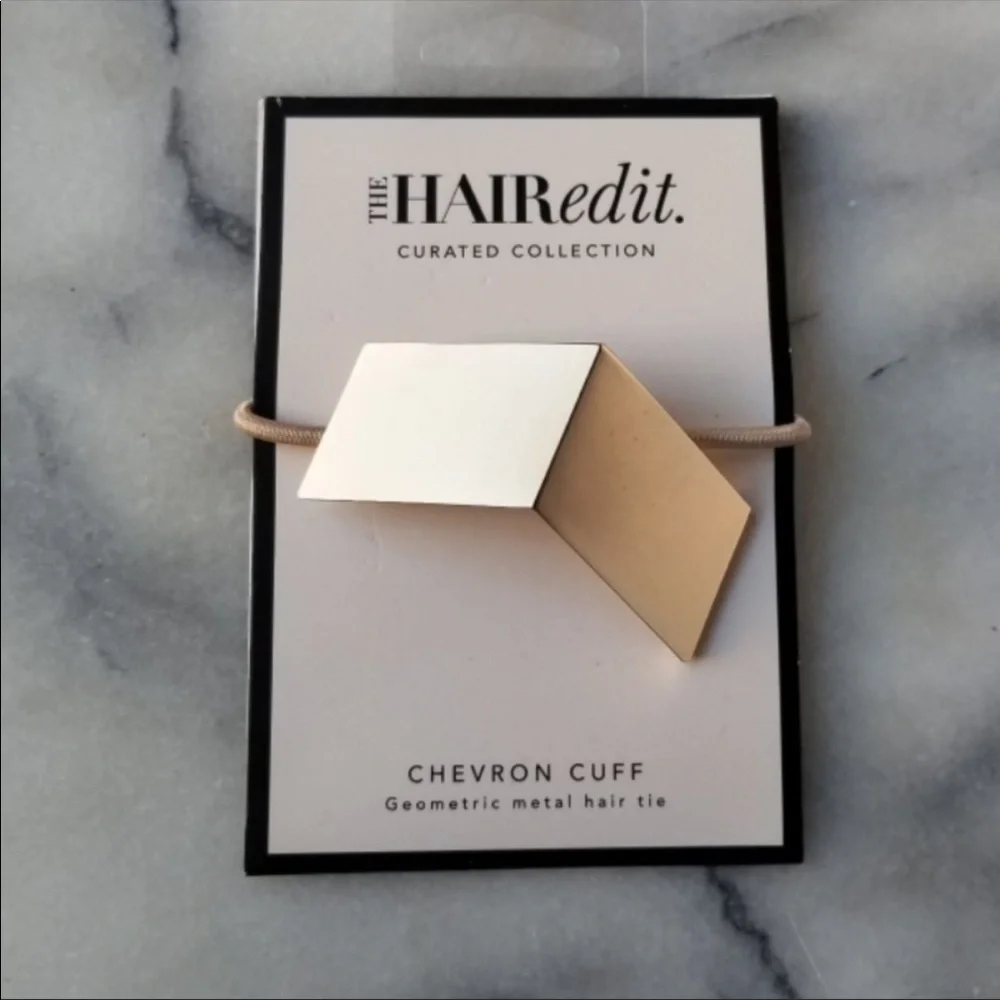 NWT ❤️🔥The Hair Edit - Gold Chevron Ponytail Cuff Hair Tie